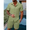 Set da set da 2 pezzi estate per uomo maglietta maglietta da uomo set corti set di maglietta 2pcs abbigliamento sportivo camicia casual e pantaloncini per due pezzi abiti da jogging da jogging