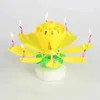 5pcs bougies musicales rotatives lotus fleur d'anniversaire gâteau bougie légère joyeux anniversaire bricolage gâteau décoration fête des fêtes de mariage