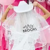 Berets Bridal Cowboy Hat с завесой свадебной невесты невесты для аксессуара