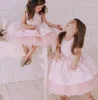 Mädchenkleider Baby Sommer gestreiftes Mesh Nähen Prinzessin Kleid Kinder Geburtstagsfeier Ballkleid