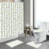 Tende per doccia geometriche a astratto tenda bianca tende bianche motivi dipinti a mano decorazioni artistiche a mano bagno non slip tappeto tappeto da bagno