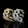 Hip Hop 14mm Diamond Cuban Link Rings for Women Men 18k Gold Double Rigo CZ Zircon Moissanite Hipster Men Ring