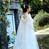 Bijoux de cheveux de mariage Femmes Cape VG45 Bridal Cape Veils Long Cathedral Style 3D Fleurs Veste pour femmes Off Bolero Accessoires de mariage Bolero pour la mariée