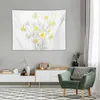 Wandteppiche weiße Gänseblümchen und gelbe Narzissen Tinte Aquarell Napestry Room Dekorationen Dekoration für Schlafzimmer