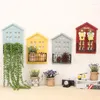 Decorative Plates Nordic Wooden House Wall Hanging Box Shelf Decoration For Kids Baby Room Decor Miniature Ornaments Pography Props Crafts