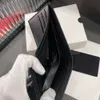 Portefeuille de haute qualité pour hommes en matériau de vache matériau pliable pâte à bourse de poche de poche de poche support de carte de crédit noir marron noir court mini-portefeuille ID Clip avec boîte