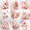 Nail Art Decorations Faux Nails 24pcs McOlor Faux Patch Long Oval Amovable Short Paragraph Fashion Manucure WH0616 DROP DIVRITE