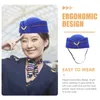 Berets Stewardess Pildbox Hat Felt Flight Abitre Cap Cap Air Hostesses Uniform Plane Toddler Chapeaux Effectuer des femmes