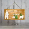 Decorative Figurines 2 Sets Wooden White Bear Sign Bedroom Decore Wall Household For Office Door Porch