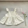 衣類セットミランセルの女の赤ちゃんサマーセット幼稚園刺繍フリルドレストップ2L2405
