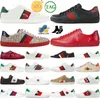 Designer Casual Sneakers Shoes Ace Band Bee Classic Embroidered Snake Perforated Interlocking G Red Black Duck Studded Pearl Size R3f1#