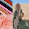 Szaliki Ramadan szyfonowy szalik Szybki kolor stały kolor mody szal headscarves dla kobiet islam headwraps panie