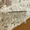 Bijoux de cheveux de mariage nouveau blanc chaud / ivoire belle cathédrale longueur dentelle voile de mariage avec peigne long mariage mariage plus taille