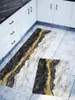 Carpets Black blanc et or Marble Design Flannel Kitchen Tapis