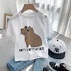 Capybara T -Shirt Kinder Kinder Tier T -Shirt Cartoons Kleidung Kid Girl Junge süße Capybaras lieben T -Shirt Baby Casual Top 240511