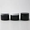 20 x 150 g 5oz svart plastburk med lock kosmetiska burkar tomma containrar provkräm burkar förpackning tlnkp