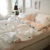 Bedding Sets Japanese Simple Striped Cotton Set Fashion Cute Soft Smooth Modern Design Housse De Couette Mariage Decoration Ec50ct