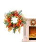 Decoratieve bloemen herfst kransen oogst deur krans kerst voor front festival viering pioen en pompoendecoratie home farmhous