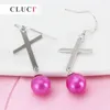 Dangle Earrings Cluci 3 Pair 925 Sterling Silver Cross Women Anniversary Pearl Cropring Thupting Drop SE052SB