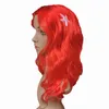Sirena Ariel Princess Red Long Roll Wig Cospaly Red Anime con parrucca a stella