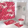 Tende per doccia set di tende in marmo decorazione del bagno astratto texture colorate di lusso con tappeto a 12 ganci per vasca da bagno copertina