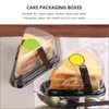 Ta ut containrar 40st Cake Slice Boxes Square Cheesecake Cupcake Container med lock Triangle Pie Holders för Bakery Party Wedding