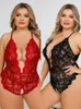 Sexy Set Plus Size Sexy Lingerie Womens Erotic Open Crotch Underwear Pajamas Lace Transparent Dress Sex Clothes Slutty Hot Babydoll T240513