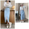 Skirts Denim Skirt Simple Retro Blue Long A-line Women's Fashion Breathable Comfortable Women Clothing