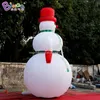 Nouvelle arrivée 5mh Géant gonflable Snowman Inflation Cartoon Cartoon Snow Ball Personnage pour la fête de Noël Décoration des événements Toys Sport