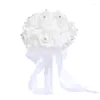 Fleurs décoratives pe m mousse de rose bouquet de simulation romantique main tenant une fleur de fleur de mariage mariée fournit la décoration de la maison