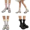 Women Socks Japanese Sweet Bubble Ruffle Trim Short Tube For Girls Elegant Hollowed Out Lace Mesh Ankle