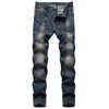 Jeans masculin 2024 Pantalon décontracté à la mode Slim Skinny Stretch Retro Retro Denim Brand Washed Washed Jean Homme Plus Size 28-42