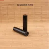 100pcs / lot en gros 5g Plastique noir Boule à lèvres vide tube petit baume à lèvres Conteneur en boîte