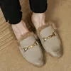 Chaussures décontractées pour femmes Slip-on Slip-On Mules Multime de fourrure chaude et pantoufle de fourrette quotidienne