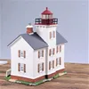 Decorative Figurines Ceramic European Manor Town Night Light Hand Painted White House Home Decorations Gift Decoration