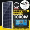 1000W solpanel 12V Cell 10A100A -styrenhet för telefon RV -bil MP3 -padladdare utomhusbatteriförsörjning 240430