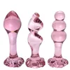 Flower Crystal Glass Anal Plug Masturbation Sex Toys For Women Men Butt Plug Adult Products Pink Prostate Massager Anal Sex Toys 240511