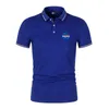 メンズポロス夏の新しいターンダウンカラーメンズ衣類ショートSLVEポロシャツビジネスカジュアルファッションポリエステルボタントップY240510SQM0