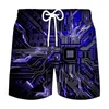 Pantalons graphiques du circuit carton des courts métrages pour hommes Summer Hawaii Beach 3d Printing électronique Chip de maillot de bain Cool Gym Swim Swim