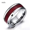 Bröllopsringar 2021 Parring Womens Platinum Heart Shaped Garnet Mens rostfritt stål Engagement Band Valentines Day Gift Jewelry Q240511