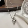 Collier 925 Silver Antique Cowhead Collier Simple Double G Vivid Animal Pendant Valentin Valentin Gift Gift