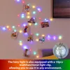 Feestdecoratie areyourshop 40led batterij po clip fee -led snaar licht voor wandhangende foto slaapkamer