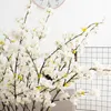 Dekorative Blumen 105 cm Kirschblüte Künstlicher Baum Zweig Seidenrosa weiße falsche Schlafzimmer Wohnzimmer Home Hochzeit DIY Dekor Blumen