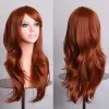 Produkty do włosów 70 cm fioletowe peruki, fałszywe włosy syntetyczne włosy czarny różowy czerwony niebieski cosplay peruka dla kobiet