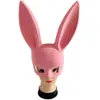 Mask Bunny Long Party Costume Orends Cosplay Pink/Black Halloween Masquerade Rabbit Masks S