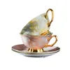 220 ml Nordic Marble Highgrade Ceramic Coffee Cup Set Luxury Simple Espresso Cups European Style Cappuccino Latte Mug 240508