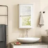 Depolama kutuları Duvara monte banyo dolabı ayarlanabilir raf tek kapı aynası modern stil ve su geçirmez