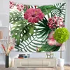 Tapissries Home Decorative Wall Hanging Carpet Tapestry 130x150cm Rektangel Bedste -Bread Tropical Plant Print Mönster GT1023