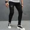 Jeans maschile streetwear uomini eleganti buchi pantaloni slim hip hop maschio pantaloni in denim più taglia 5xl 6xl