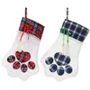 Monogram Bag Paw Cat Dog Animal Candy Gift Socks Tree Ornament New Year Christmas Home Decoration